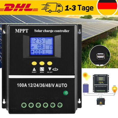 100A MPPT Solar Ladegerät Controller Panel Regler 12-48V Intelligenter Regler DE