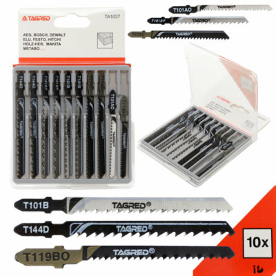 10x Stichsägeblätter T-Schaft für Stichsäge Profi Set Stichsägeblatt Holz PVC