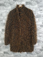 Betsey Johnson Coat Size Large Shaggy Rug Rare Faux Fur Shag Fit Size 12