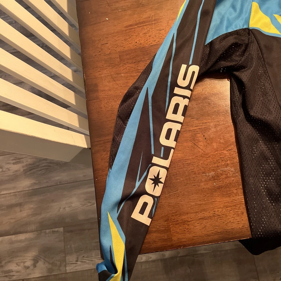 Polaris Black Green Blue Long Sleeve Racing Jersey Shirt Men’s Size XL - Image 4 of 4