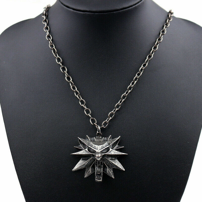Witcher Collana Geralt Lupo Bianco Medaglione, Witcher Ciondolo Geralt In Acciaio Inossidabile Collana Catena Ottimo Regalo Da Uomo Witcher Necklace - Foto 6