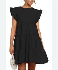 Kirundo women’s summer flowy tiered ruffle dress size M