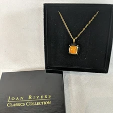 Joan Rivers Classics Collection Black Gold Necklace Chain Pendant Changeable
