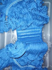 3 String Mop Head Looped-End Wet Refill Replacement Heavy Duty Cotton Blue