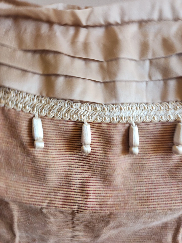 Set of 2 Croscill Birmingham Euro Tasseled Stripes Red Gold Pillow Shams - Image 4 of 4