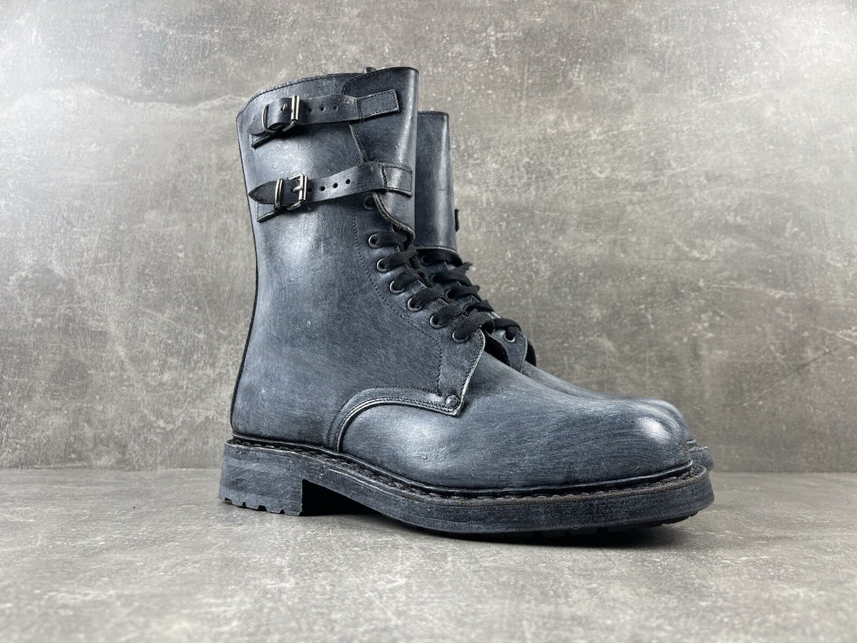 Vintage Military Army Combat Avant Garde Opium White Custom Boots 