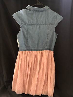 Guess Kids short sleeve denim tulle dress, 29" long, Size L(12) Peach And  Gold | eBay