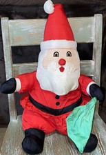 Vtg Santa Claus 18.5" Plush Nylon Parachute Christmas International Silver Co