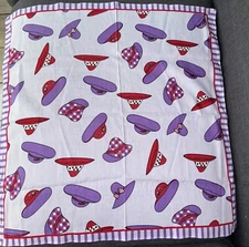 Red Hat Society Red & Purple Bandana Red Hat Ladies Scarf 100% Cotton