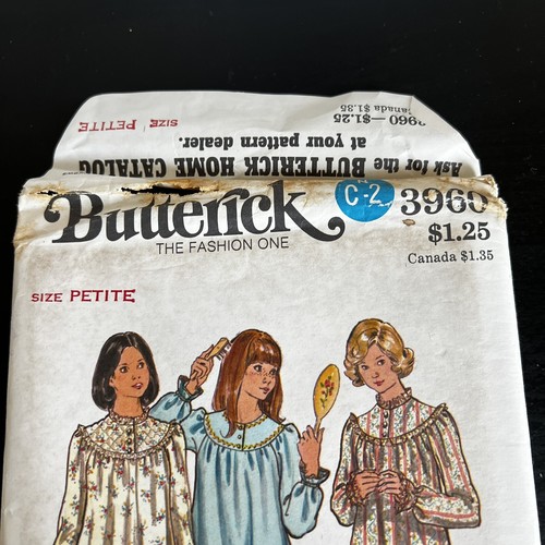 Vintage 1970s Butterick 3960 Ruffle Pajamas + Nightgown Sewing Pattern 6 UNCUT - Picture 3 of 10