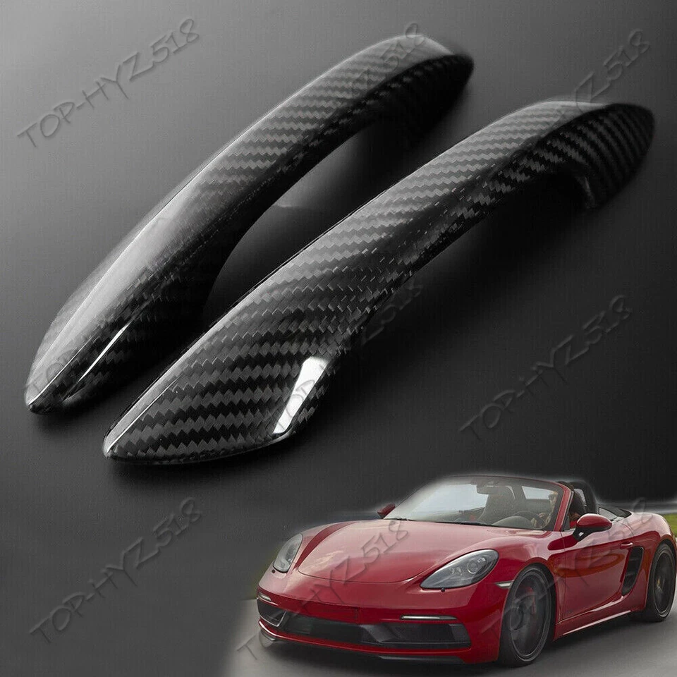 PARA 2016-2021 Porsche 718 Boxster cabo texturizado de fibra de carbono real 2 peças - Imagem 2 de 4