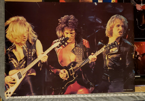 Vintage Judas Priest 1970s Live Trio Poster Rob Halford Glenn Tipton KK Dowling
