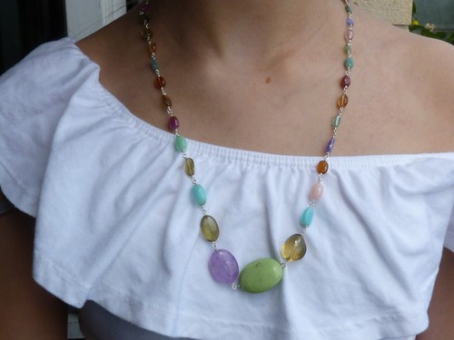 Collar Plata 925 , Magnesita, Ópalo ,Granate,Turmalina,Cuarzo Limón, Amatista - Imagen 8 de 12