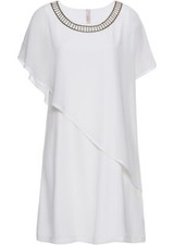 Kleid mit Applikationen Gr. 40 Weiß Mini-Abend-Party-Cocktailkleid R-Ware Neu