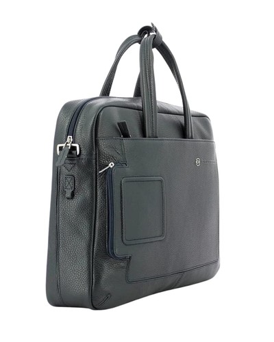 Carpeta Piquadro Outca3147vi Bolso Bandolera Hombre Tela Y Cuero Azul - Imagen 3 de 3