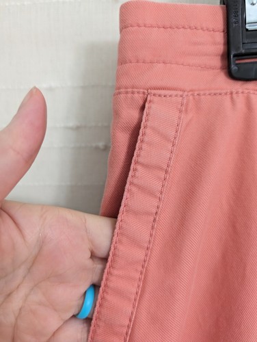 Talbots 8 pants pink roll tab leg pull on elastic waist back drawstring ankle - Picture 2 of 6