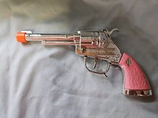 Halco Hubley Pink Grip Handle Cowgirl Pistol Six Shooter Toy Cap Gun Orange Tip