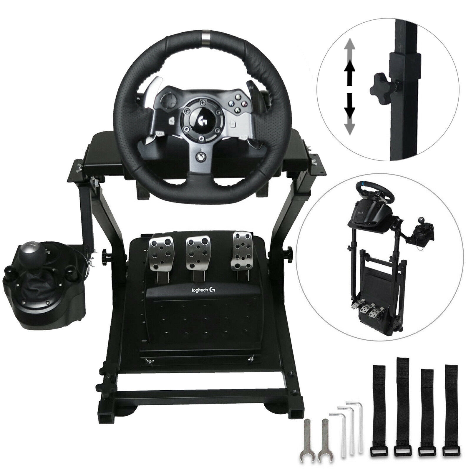 Vevor Lenkradhalterung, faltbar, Logitech G25 G27 G920, ohne Pedale,  Rennrad, Simulator, Fahrsimulator, Cockpit Gaming Gear Halterung PS3 PS4  Xbox Stuhl nicht enthalten : : Games