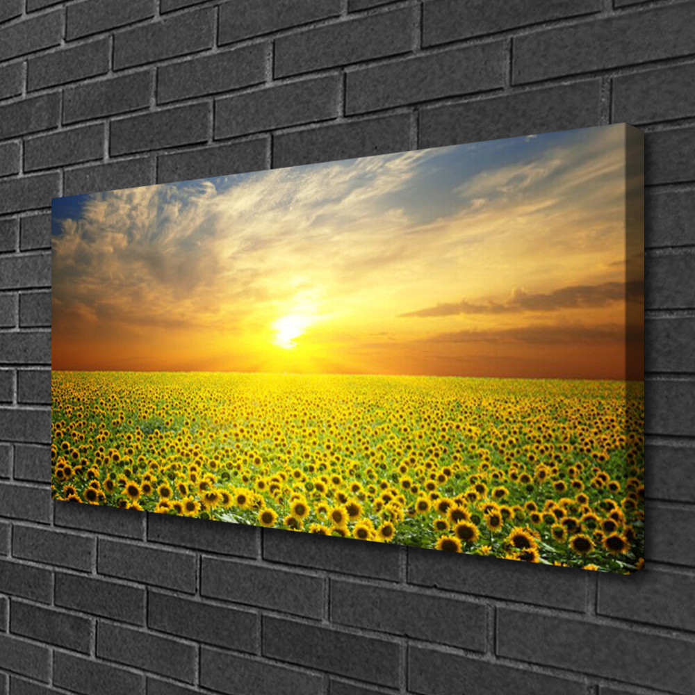 Photo sur toile prairie de tournesols pour une déco de salon lumineuse