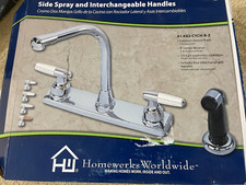 Homewerks 41-K82CYCHB-Z Two Handle Kitchen Faucet with Side Spray and Interchang