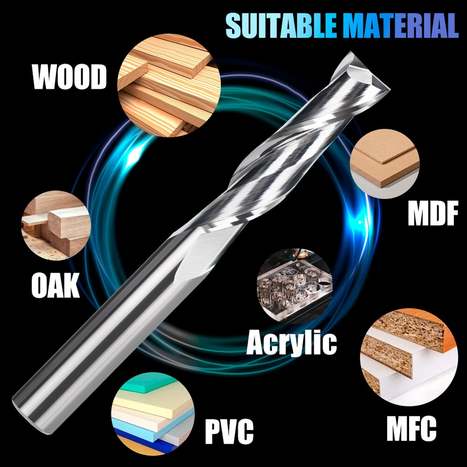 Spiralnutfräser 6mm Schaft CNC Fräser VHM Schaftfräser Nutfräser Holzfräser - Bild 4 von 4