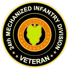24th Mechanized Infantry Division Veteran Bumper Sticker Vinyl Decal 5"