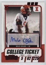 2021 Panini Contenders Draft Picks College Game Ticket Red Milo Eifler Auto 07gz