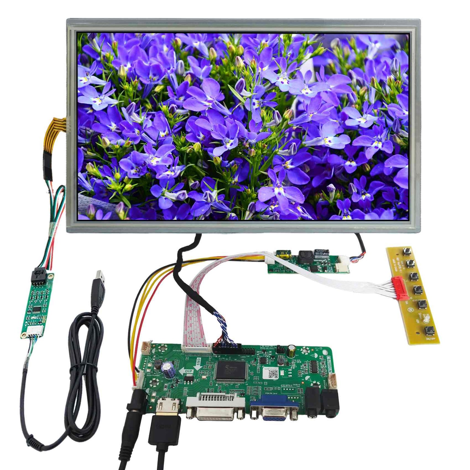 14.1"" 1280X800 LVDS  Resistive Tocuh LCD Screen,H/D VGA DVI Controller Board