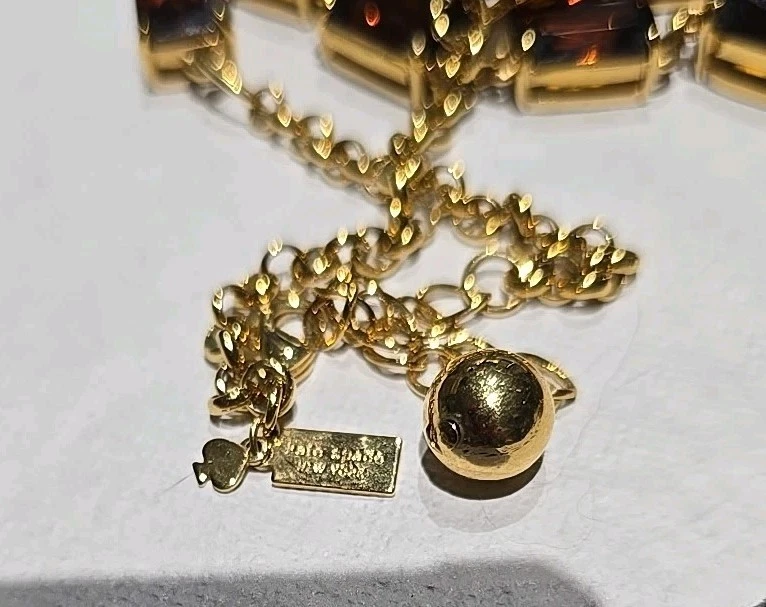 Kate Spade Runway CHOCOLATE BROWN Large Glass Necklace - Image 4 of 4