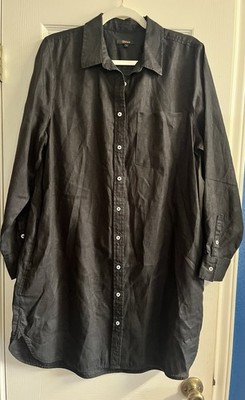 Fabulous Quince Black Linen Dress Size L