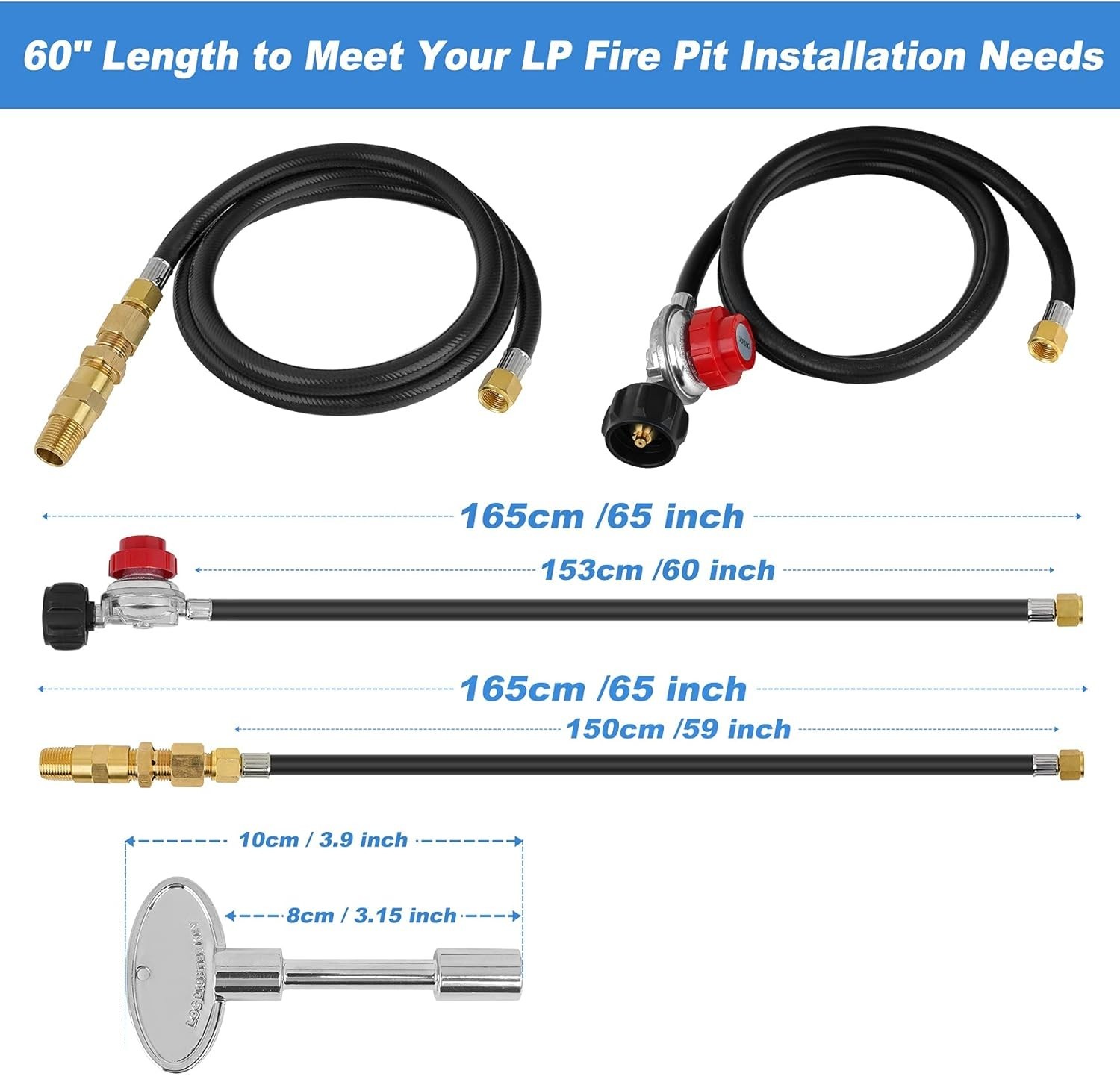 Skyflame LP Burner Connection Kit, Propane Fire Pit Replacement Parts with 1/2"