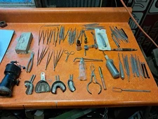 Vintage Dentist Dental Equipment & Tools Lot,  79 Pieces 