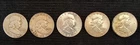 (5) Franklin Half Dollar Coins - 90% Silver