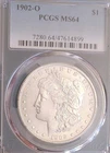 1902-O Morgan Silver Dollar $1 PCGS MS64