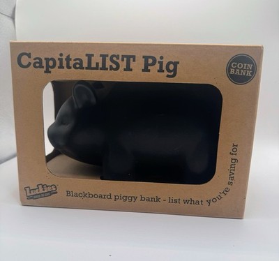 CAPITALIST PIG - Blackboard Coin Piggy Bank - NEW Luckies Of London