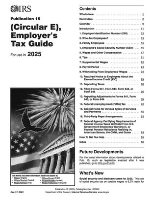 Publication 15 (Circular E), Employer's Tax Guide: For Use in 2025