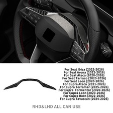 Carbon Fiber Steering Wheel Cover Trim for Cupra Ateca Leon Formentor Tavascan Carbon Fiber Steering Wheel Cover Trim for Cupra Ateca Leon Formentor Tavascan