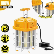 100W LED Temporary Work Light Linkable Construction Jobsite High Bay Light 5000K