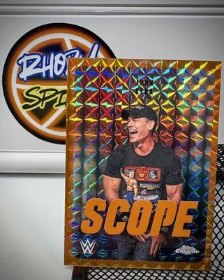 2026 WWE Topps Chrome #SCO-5 John Cena Scope Orange Geometric /25 17 Time Champ