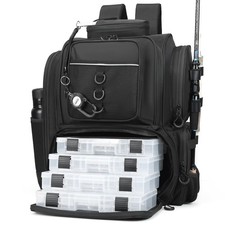 Fishing Backpack,Tackle Bag,with Tackle Boxes. Large Fishing Bag, Strong Mate...