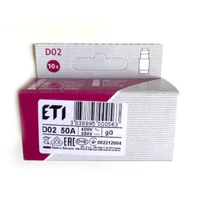 10 x  Schmelzsicherungen 50A Neozed E18 Sicherungseinsatz D02