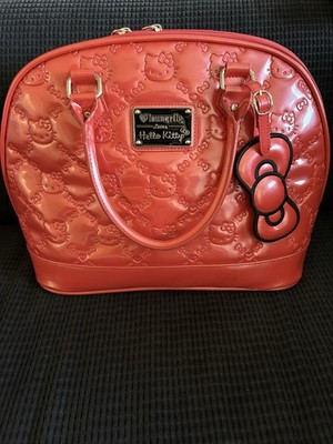 Y2K Cherry Red Loungefly X Hello Kitty Bowler Bag With Dust Bag