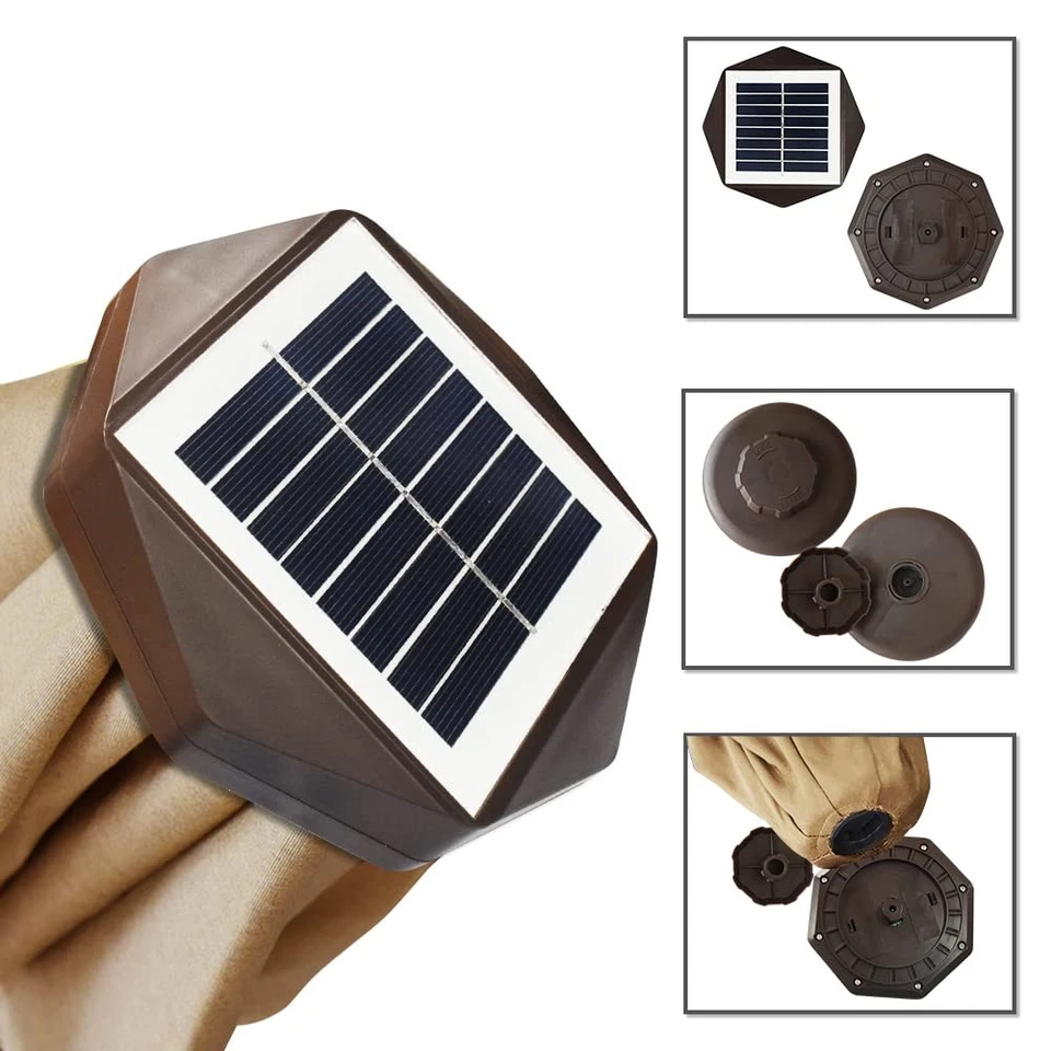 EE. UU. 10 años sin desvanecimiento solar 9 pies paraguas de mercado con 80 luces LED para patio... Foto 4 de 4