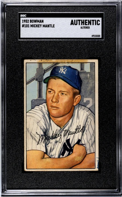 1952 BOWMAN MICKEY MANTLE 101 SGC Authentic BASEBALL NEW YORK YANKEES