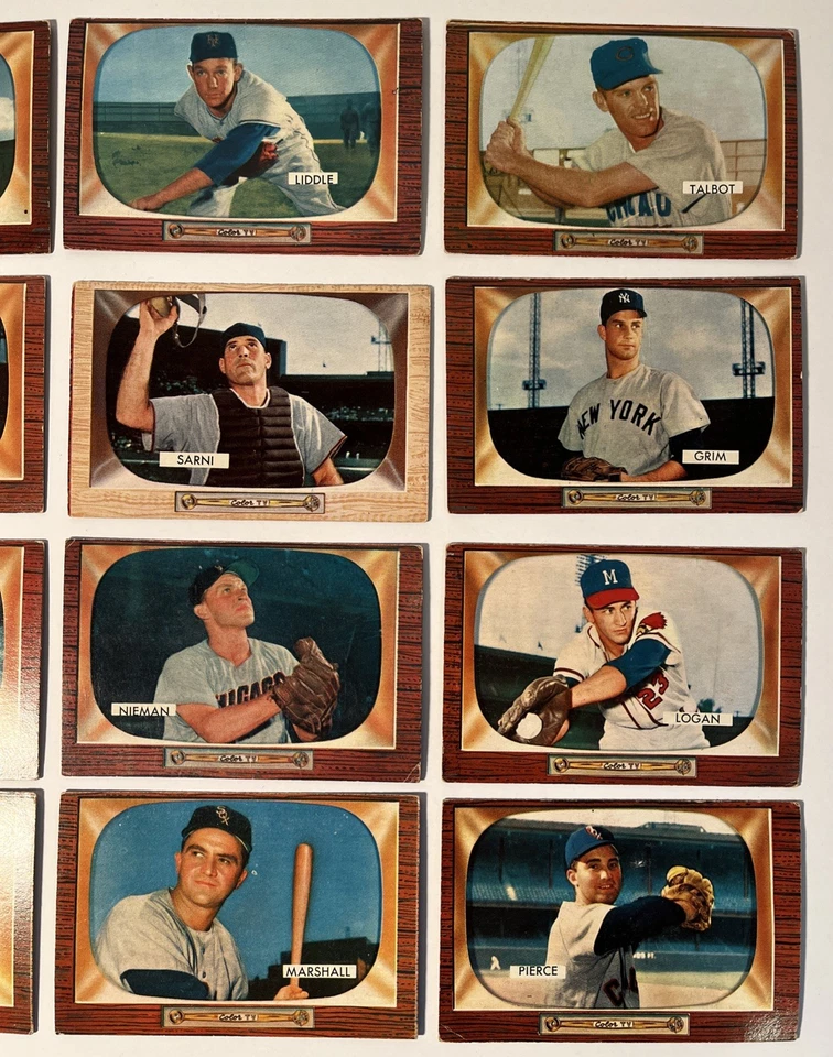1955 Bowman Starter Lot Of 16 Different Cards-Bob Grim,Johnny Logan (B18)#6 - Image 3 of 4