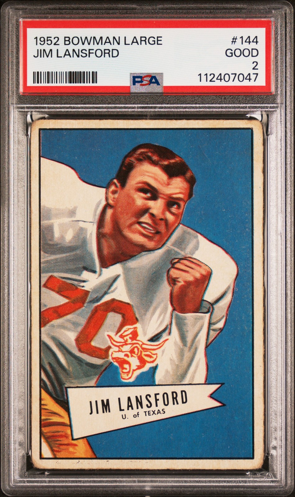 1952 Bowman LARGE #144 Jim Lansford PSA 2 RARE LARGE DEAD CENTERED GREAT COLOR