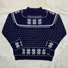Vintage 70s JC Penney Fair Isle Sweater Woman s L Nordic Ski Knit Alpine Snow