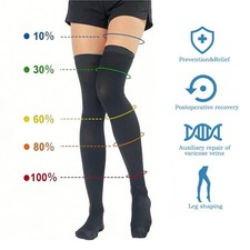 Compression Socks Thigh High Stockings Men Women 20-30 mmHg Varicose Veins Edema