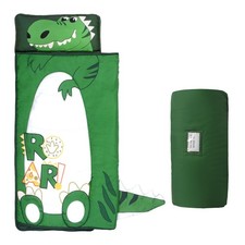 Dinosaur Toddler Nap Mat with Removable Pillow and Blanket Kids Sleeping Bag ...