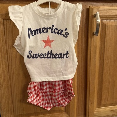 Grayson Mini Baby Girls Americas Sweetheart Ruffle Top & Bottom Set - 18M
